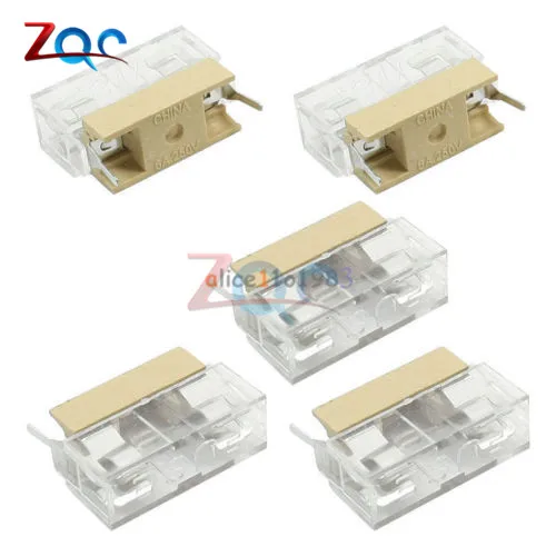 

10PCS Panel Mount PCB Fuse Holder Case w Cover 5x20mm With Transparent Cover 5*20 Fuse Holder