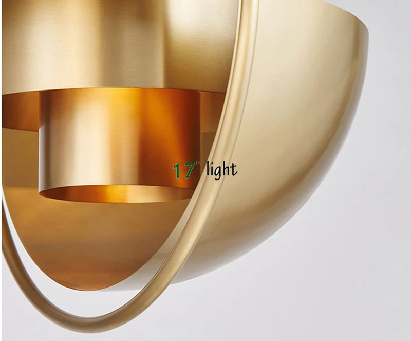 Интерьерная полукруглая Подвесная лампа золотого цвета для ресторана с одной головкой в скандинавском стиле
