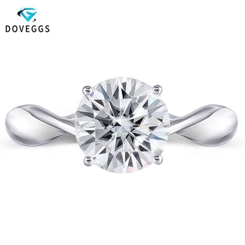 

DovEggs 14K 585 White Gold 2ct Carats 8MM F Color Moissanite Engagement Ring for Women Wedding Gold Solitaire Engagement Ring