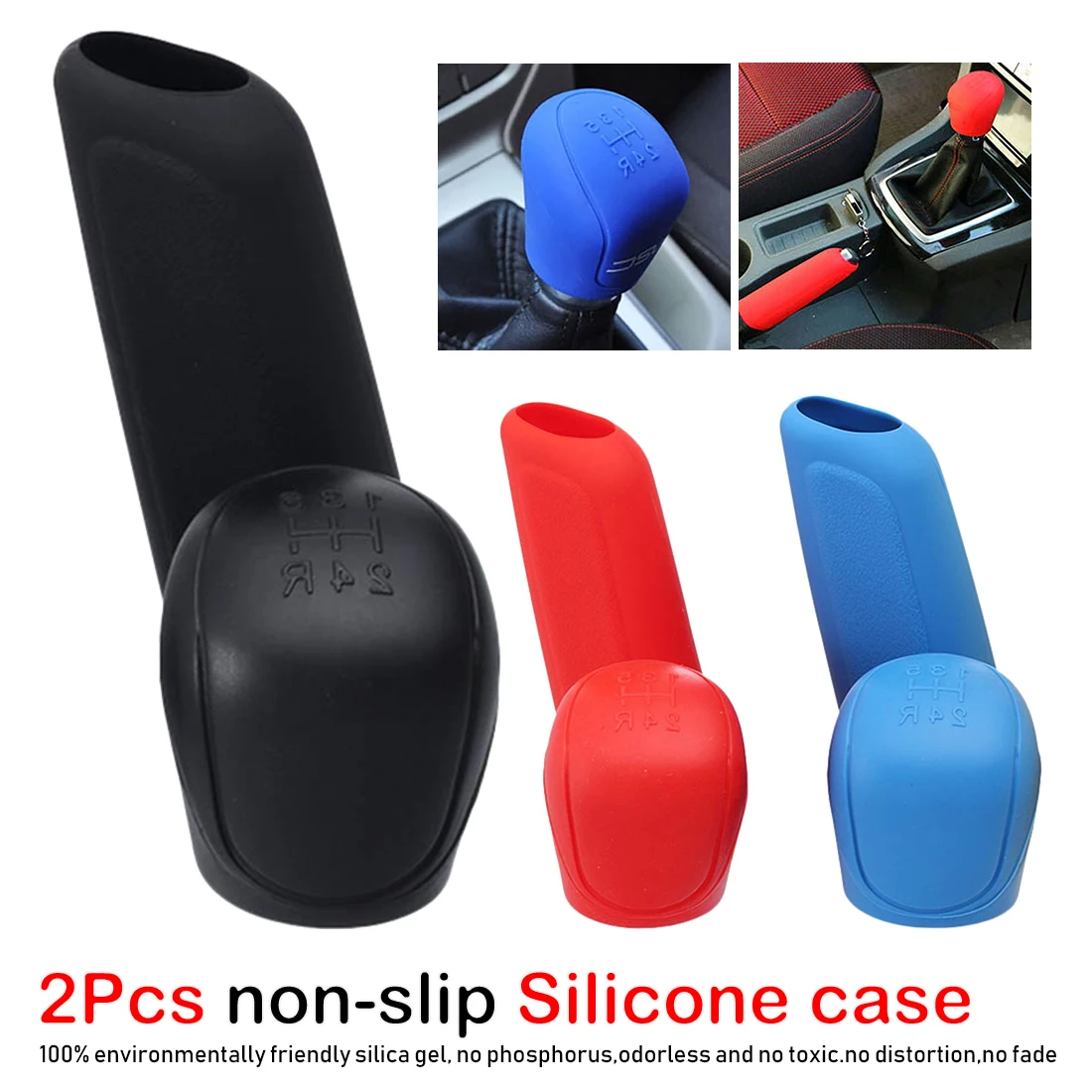 

Silicone Gear Shift Knob Cover Car Handbrake Cover Hand Brake For Universal Car Acceossories 2Pcs/Set
