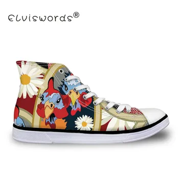 

ELVISWORDS Chicken Canvas Shoes Women Cute Flats Girls Sneakers Youth Girls Shoes Vulcanize Shoes Flats Comfortable Footwears