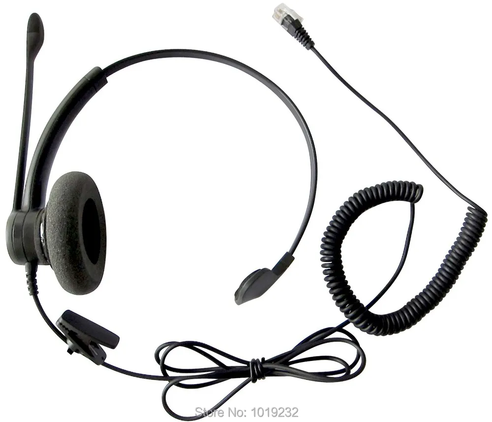 Free Shipping Monaural call center telephone headset RJ09 / RJ11 plug RJ9 headphone headset High