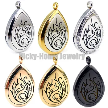 

with free chain Oil Drop Flower Drop Aromatherapy Essential Oils Diffuser Perfume Pendant Locket