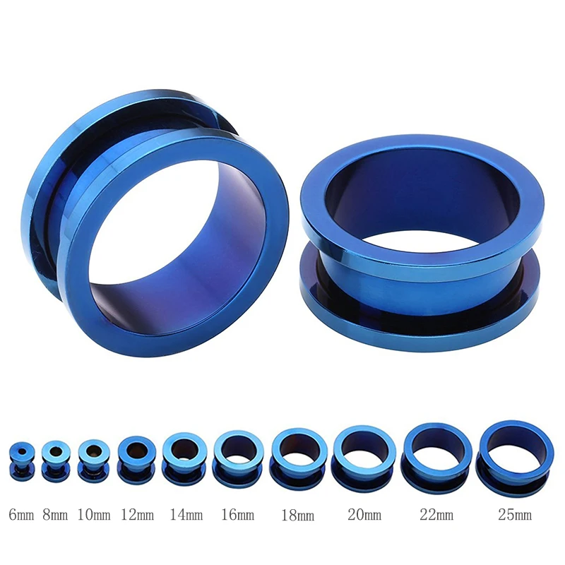 

Fashion 1Pair New Arrival Steel Gauges Plugs Double Flared Piercing Ear Flesh Tunnel Plugs Expanders Stretchers Earring