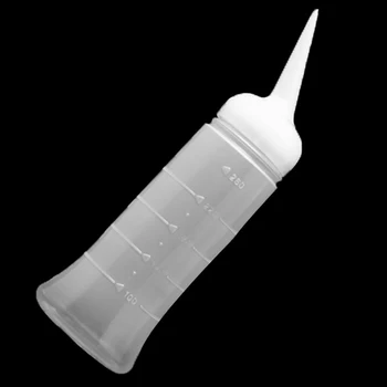 

260ml Translucent Plastic Bottle Multi-Functional Hairdressing Tool Applicator Salon Hair Color Perm Care Supplies