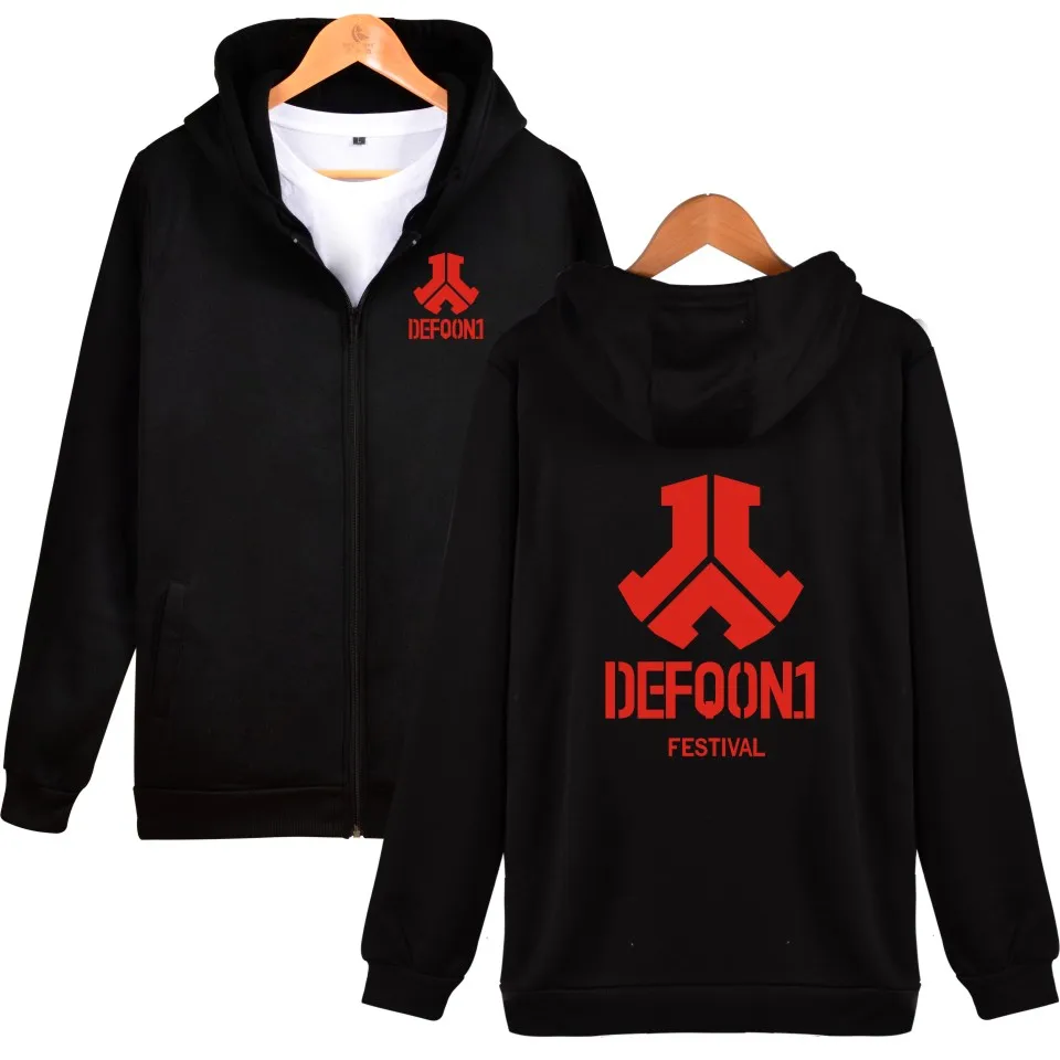 Красный черный бренд Felpa Defqon 1 осень зима толстовки на молнии Одежда Толстовка для