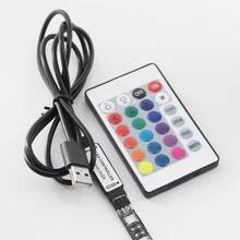 USB Led Controller 24 Keys IR RGB Controler LED Light IR Remote Controller Dimmer DC 5V For RGB SMD 2835 3528 5050 LED Strip
