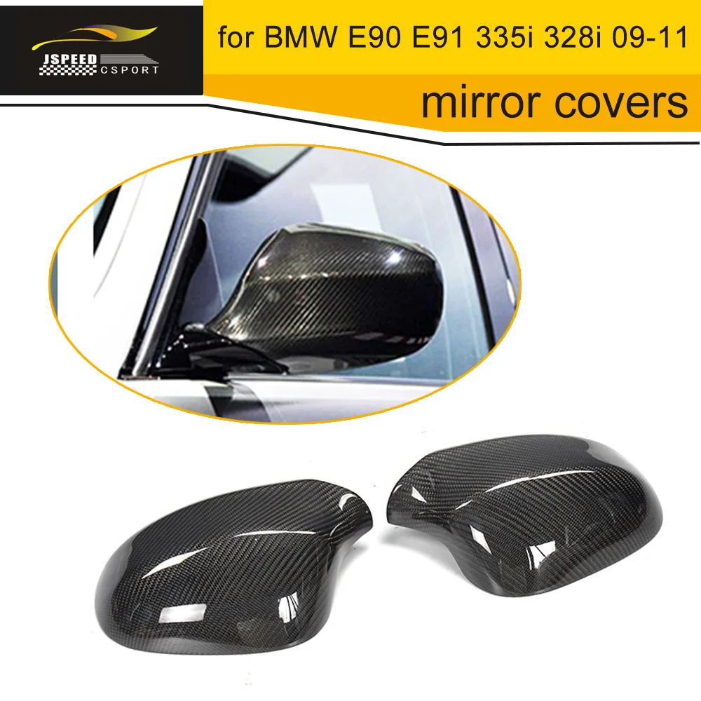 Carbon Fiber Replacement Car Mirror Side View Caps trim full For BMW