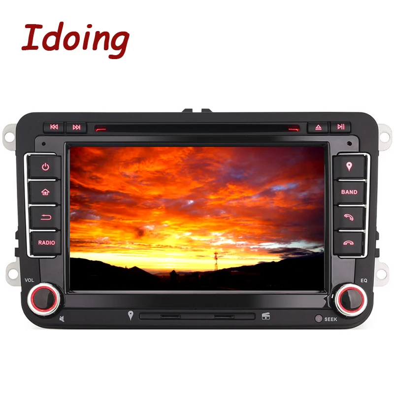 Clearance Idoing 2Din Android7.1For Volkswagen Touran/Passat/B6 Steering Wheel Car DVD Multimedia Video Player Quad Core GPS Navigation 3G 4