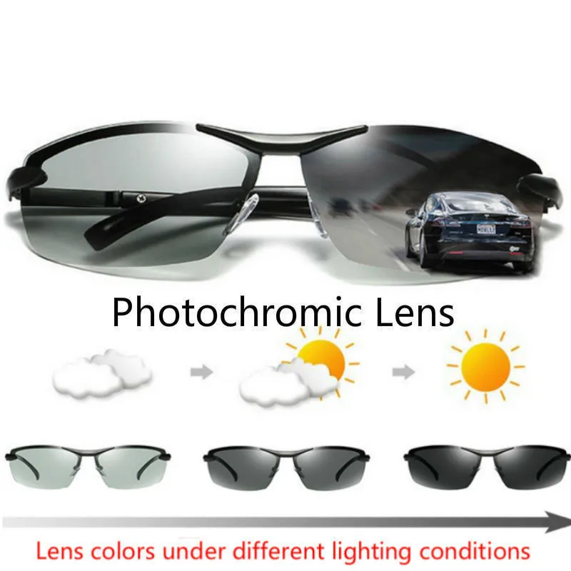 

Driving Photochromic Sport Sunglasses Men Polarized Chameleon Discoloration Driving Fishing Sunglasses UV400 Male Drive Goggles