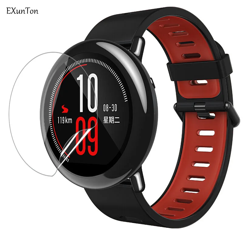 

EXUNTON 3D TPU Full Cover Protective Film For Xiaomi Huami Amazfit Stratos 2 2s Amazfit Pace Sport Watch Soft Screen Protector
