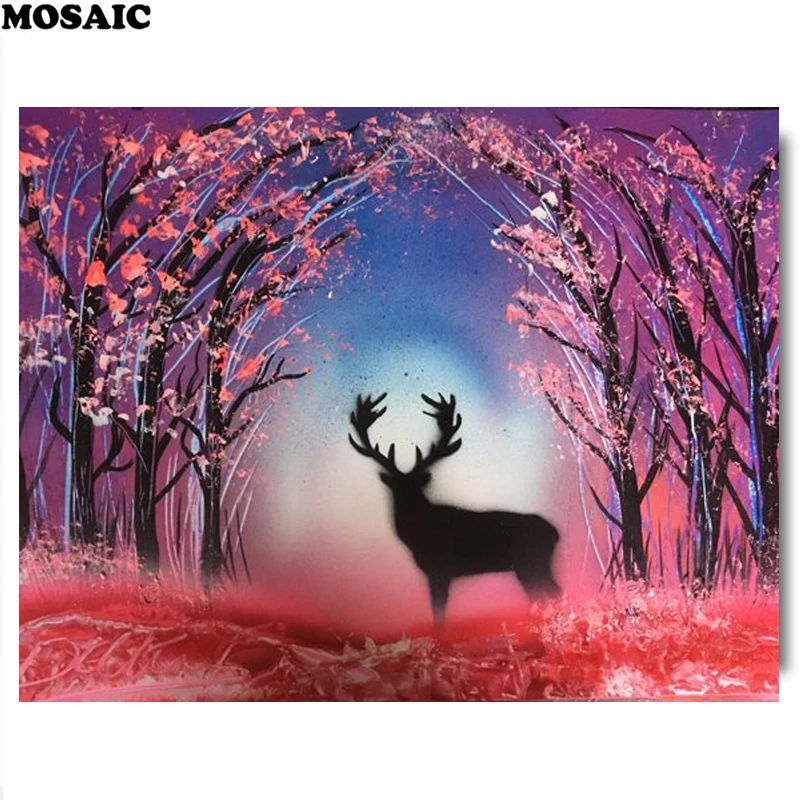 

DIY 5D Diamond Painting Mosaic deer Animals Handmade Diamond Cross stitch Set Diamond Embroidery
