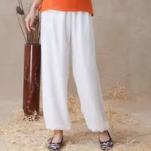 9 цветов унисекс серый/розовый/красный/черный хлопок и лен кунг-фу Тай чи брюки высокого качества медитация военные спортивные брюки для занятий боевыми искусствами