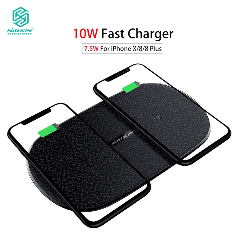 

Nillkin 10W Qi Fast Wireless Charger, Gemini Dual Charging Pad for Samsung Galaxy S10 5G S10+ S10e for IPhone XS Max Xr X