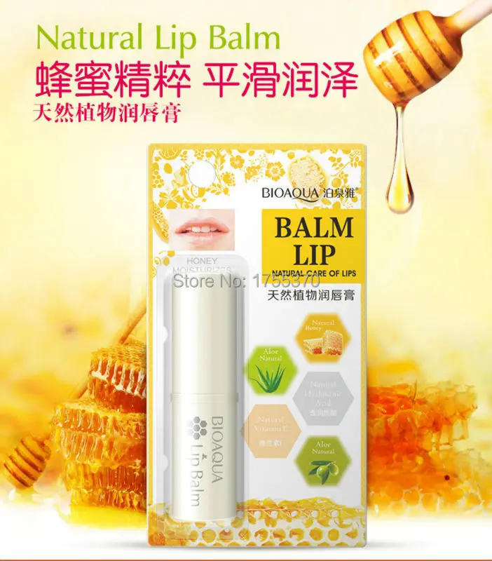 BIOAQUA  Pure Natural Plant Honey Moisturizing Lip Balm Colorless Refine repair lip wrinkles For Woman Winter Lip Care