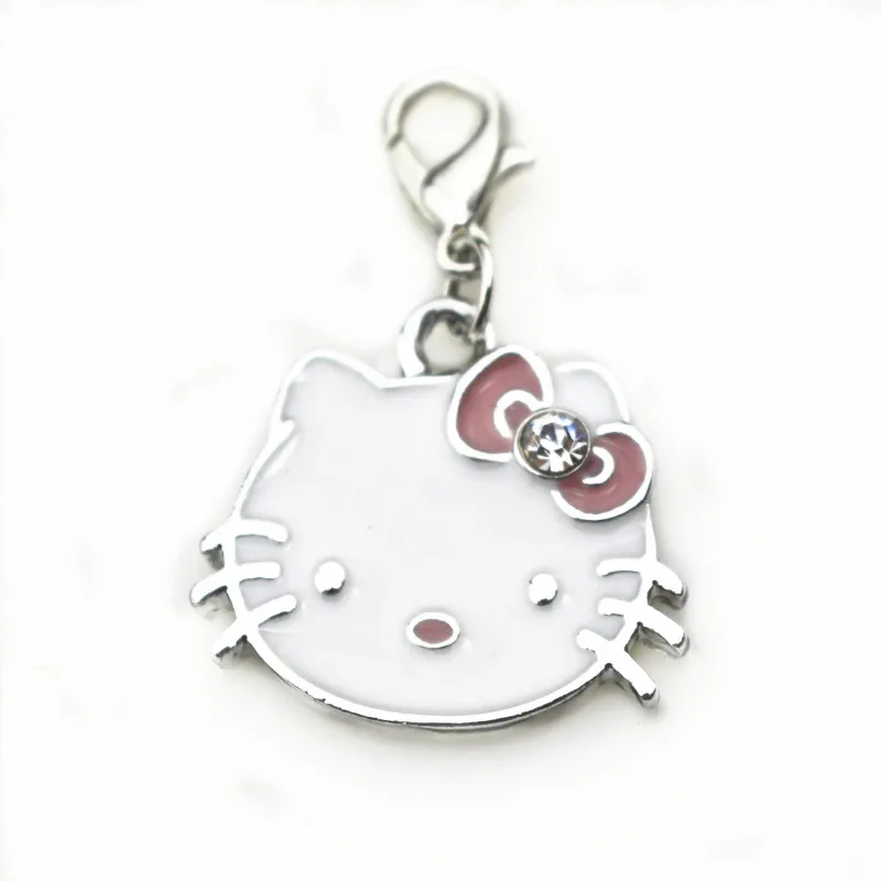 Hot selling 20pcs/lot Hello Kitty Dangle Charms Cat Lobster Clasp