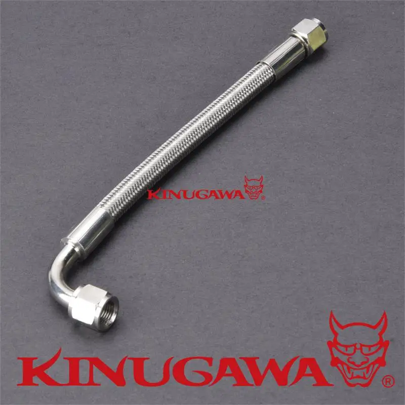 Тефлоновый шланг Kinugawa 1/4 &quot4AN до 4AN прямой-90 градусов 20 см/8&quot ~ 40 см/16&quot |