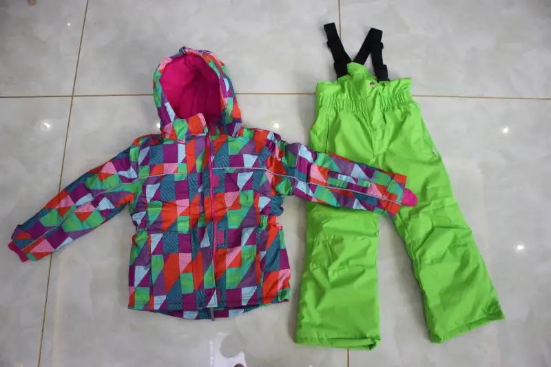 Children Ski Suits Thick Waterproof Boy Girl Outdoor Clothing Windproof Two Piece Snow Jacket Bib Pants Random Color | Детская одежда и