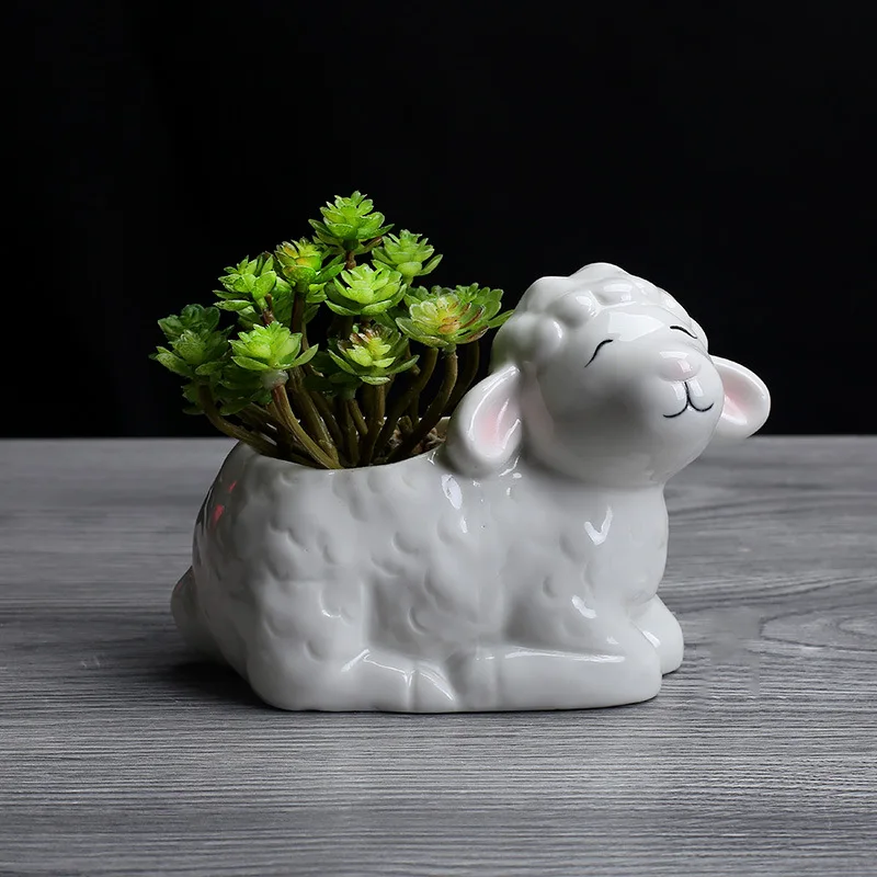 2019 горшок для цветов с изображением белой овцы zakka 2 шт./компл. стандартный