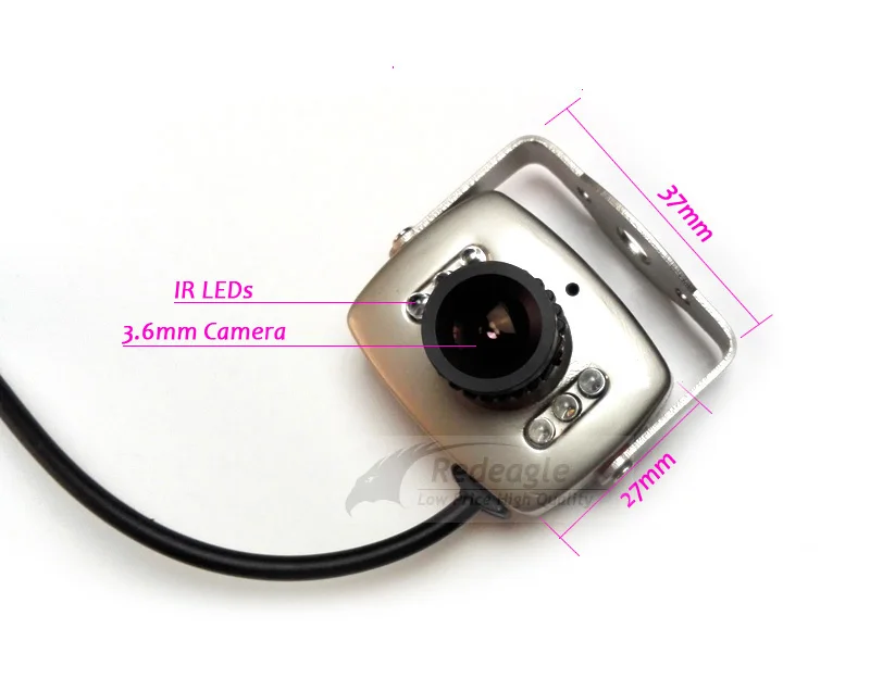  600TVL Super Mini Color Security Camera 6 LED Infrared 3.6mm Lens Video Audio Surveillance Monitor  - 32758957872