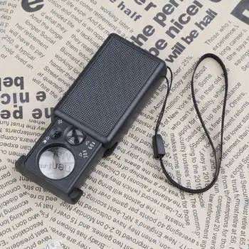 

30x 60x Magnifier LED Portable Magnifying Jeweler Microscope Currency Detector