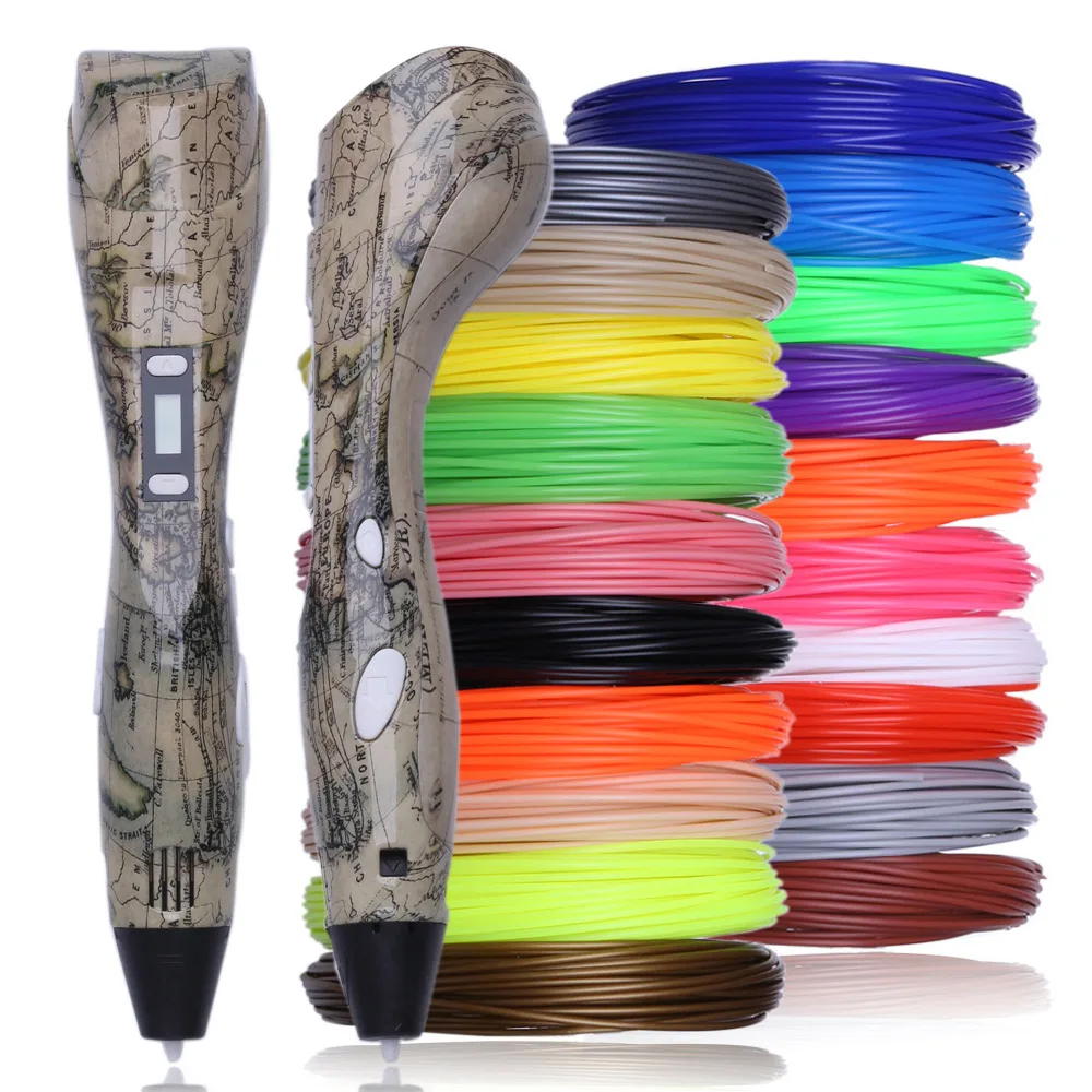 3d pens with 100/200 meter 10/20 color PLA filament 3 d model creative pens best gift for kids 3d drawing pen-3d pen 3d pens with 100/200 meter 10/20 color PLA filament 3 d model creative pens best gift for kids 3d drawing pen-3d pen