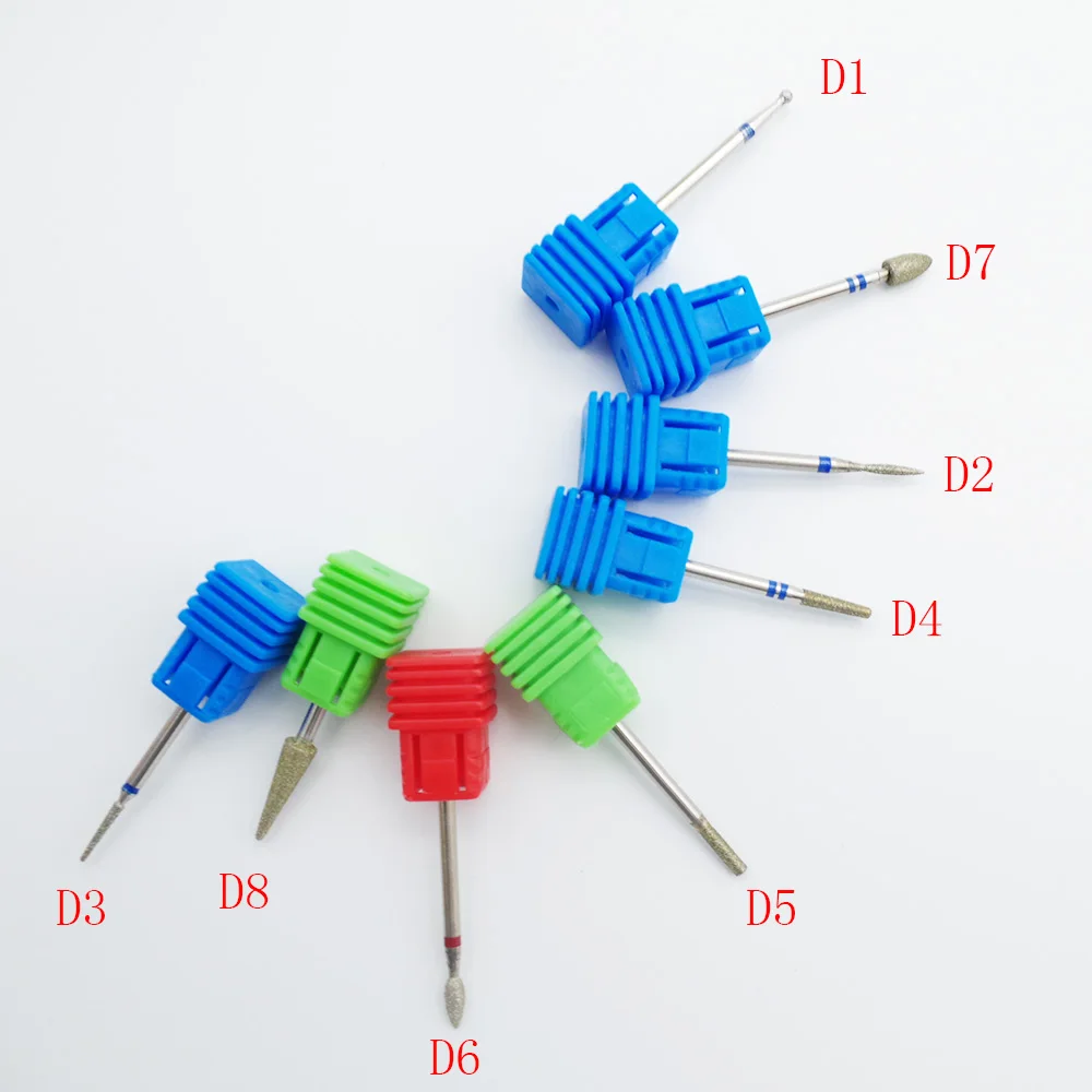 8 типов Алмазная пилочка для ногтей сверло Фрезерный резак Электрический маникюр ногтей сверлильный станок аксессуары для ногтей биты