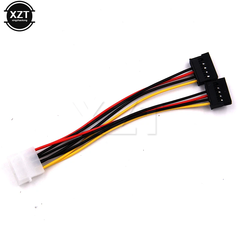 

New 4 Pin IDE Molex to 2 of 15 Pin Serial ATA SATA HDD Power Adapter Cable Dual Hard Drive Cable for PC