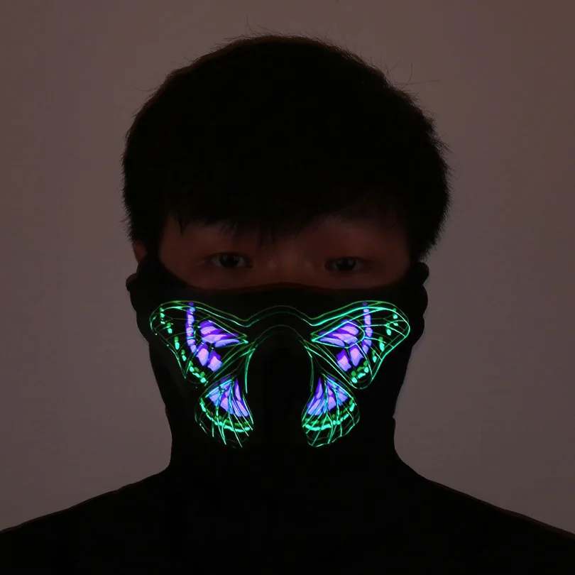 Маска для лица новый светодиодный Rave Вечерние Маски эквалайзер мигающий музыка