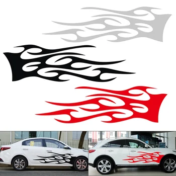 

2pcs/pair 150 x 42CM PVC 3 Colors Flame-style Totem Creative Refit Car Racing Side Body Sticker Suitable for car