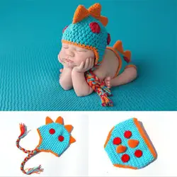 Реквизит для фотосъемки новорожденных мальчиков и девочек, штаны с животными вязаная шапка, комплект, милое детское ручное вязание