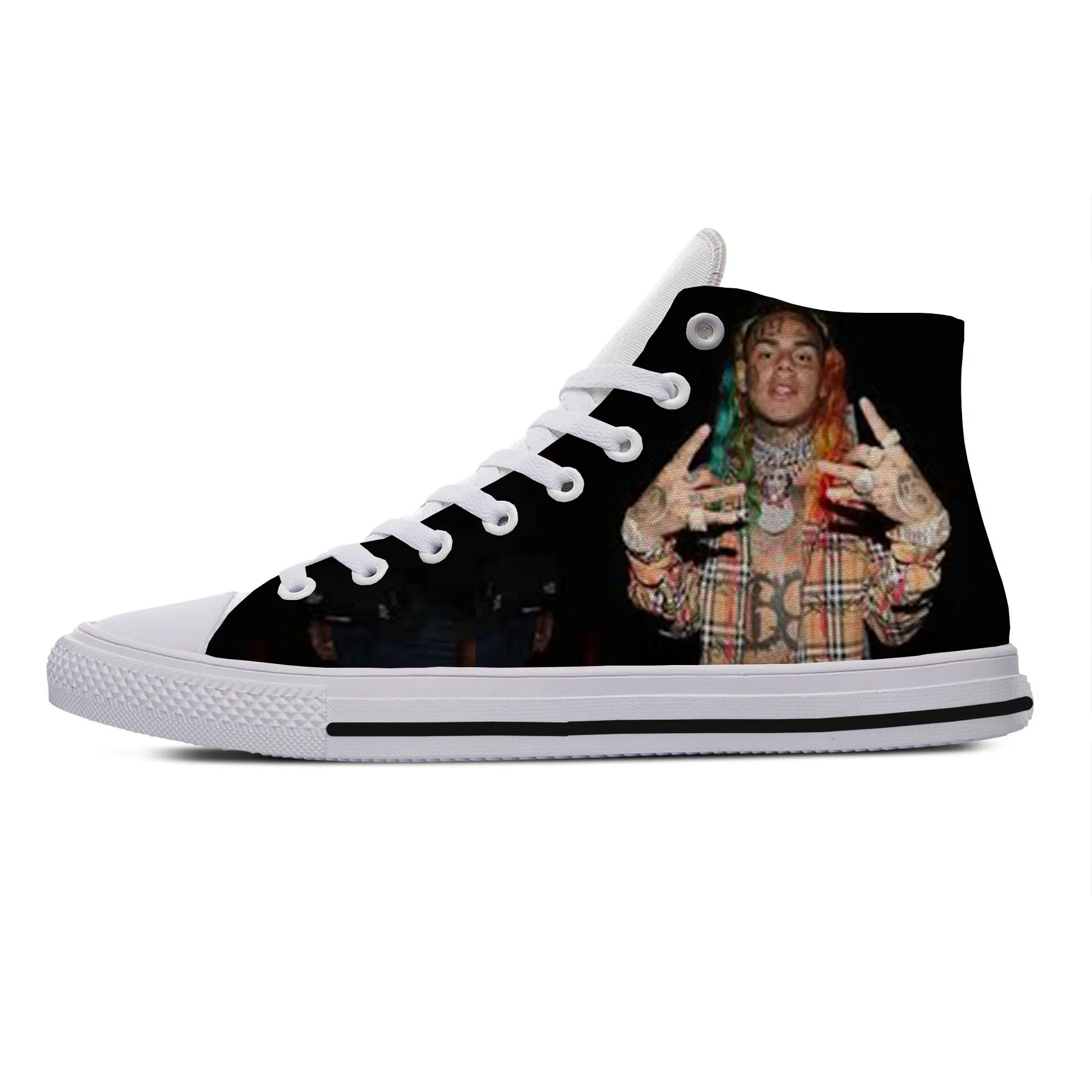 cheap 2019 Hot Cool Fashion High New Summer Sneakers Handiness Casual Shoes 3D Printed For Man Woman Hip Hop Rap 6ix9ine