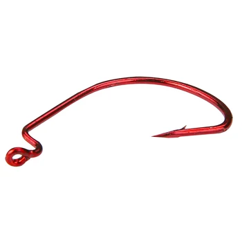 

50pcs/lot Fishing Hooks Red nicke High Carbon Steel Wide Super Lock Fishhooks Lure Softjerk Hooks 2#-3/0 Fishing Tackle SoftWorm
