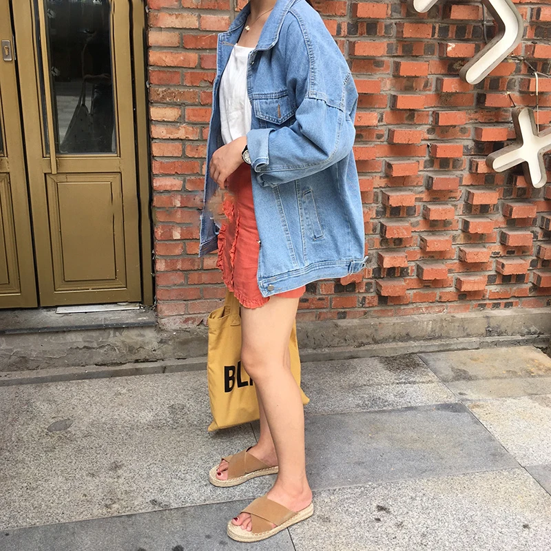 Best Jackets Women Denim Harajuku Retro Solid Loose Pockets Womens Jacket Simple Leisure All-match Trend