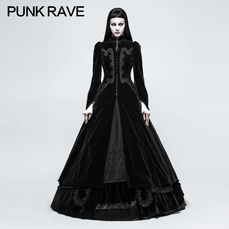 

2018 New Design Punk Rave Gothic Palace Swallow Tail Long Dress Jacket Y776