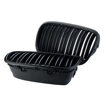 

1pair Black Double Slat Kidney Grille Front Grill For BMW E70 E71 Model X5 X6 SUV M Sport xDrive 2007-2013 Car Styling