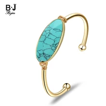 

Bojiu Brands Women Jewelry Women Bangles Women Brecelets Natural Stone with Metal Trendy Bangles for women BR032