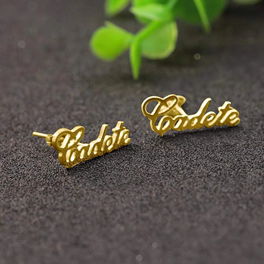 

Earrings Personalized Stud Name Earrings Custom Made with Any Names For Women Customize Initial