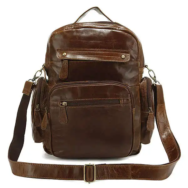 Высокое качество выбор Классический Винтаж унисекс JMD, Оригинальные кожа рюкзаки дорожные сумки 2751B-1