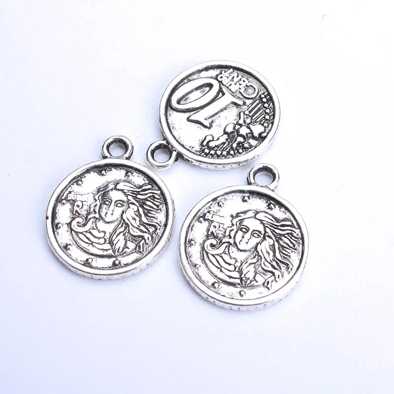 10pc-lot-23mm-money-Charms-Antique-Silver-Tone-2-Sided-too-Cute-for-diy-charms-necklace (2)