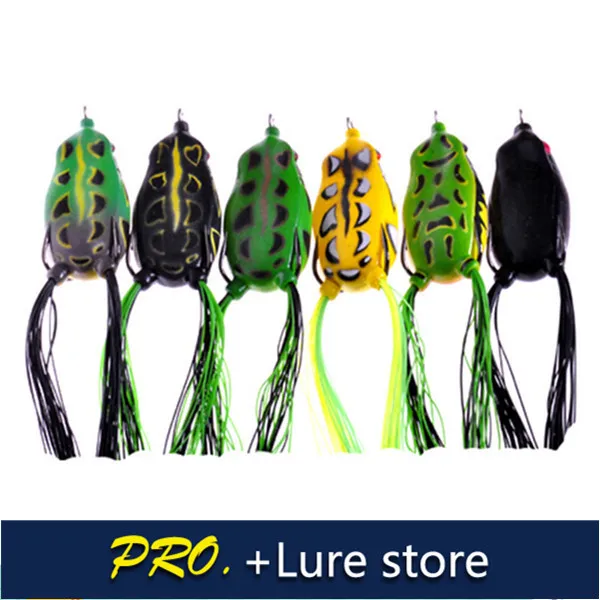 

Free shipping 6pcs 7.5cm15g FISHING tackle VMC hooks soft bait soft bass frog lure soft bass pro frog fishing frog