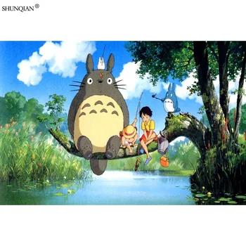 

Totoro Poster Print Silk Fabric Print Poster Cloth Fabric Wall Poster Custom Satin Poster 40X60cm,50X75cm,60X90cm