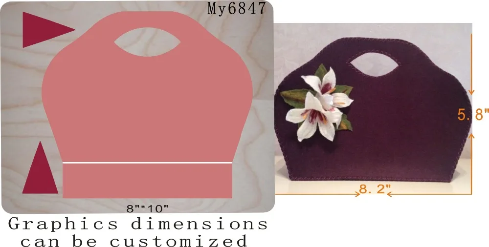 

A dark red purse die cutting & Wooden dies fit /