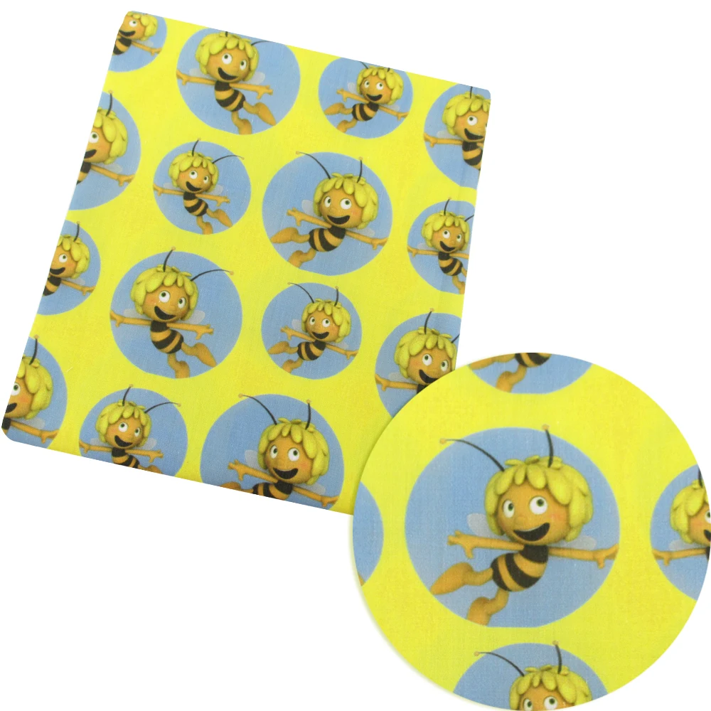 

David accessories 50*145cm yellow bee polyester cotton fabric for Tissue Kids Bedding home textile for Sewing Tilda Doll,56505