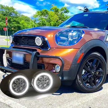 

Chrome Finish LED Rally Daytime Running Light with Halo Ring DRL For MINI Cooper all MINI Cars