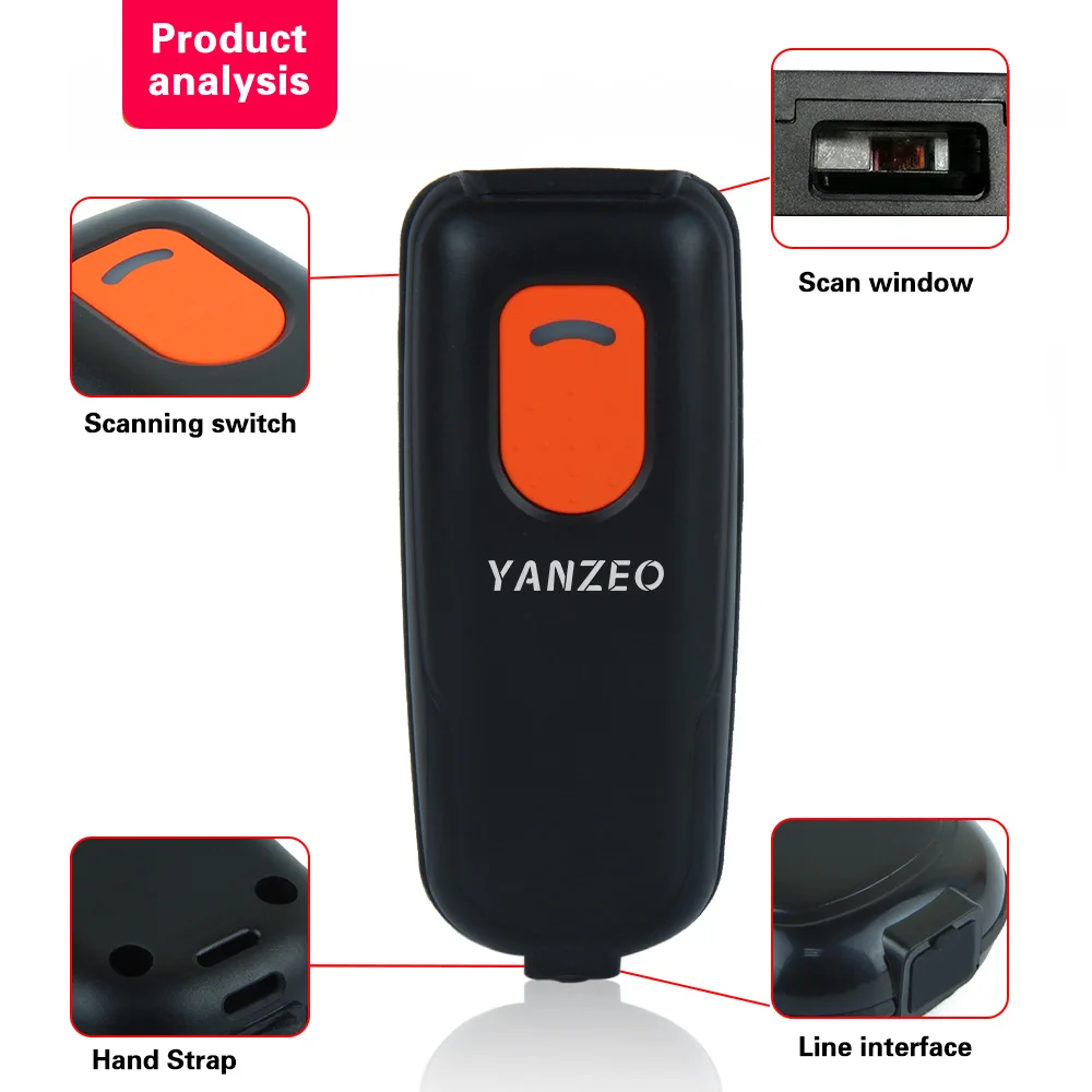 Карманный беспроводной Bluetooth сканер штрих кода Yanzeo P1620 2D портативный считыватель