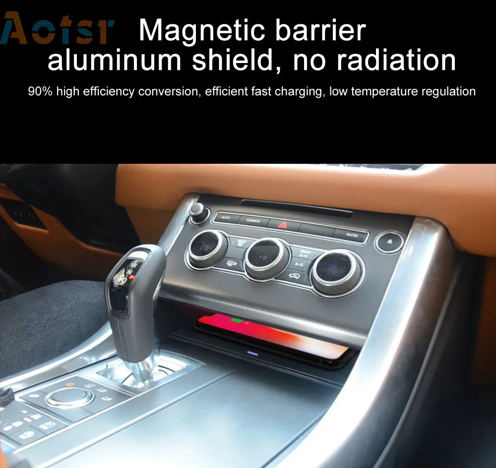 Flash Deal QI car wireless charger for Ford Range Rover Sport 2014 - 2017 Intelligent Fast Wireless Charging Car Phone Holder for iphone 10