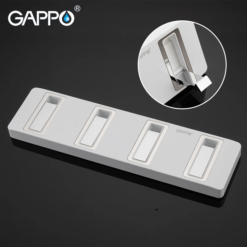GAPPO حمام مجموعات الأجهزة ملحقات الحمام جدار جبل الاستحمام المنتج خطاطيف تعليق الأبيض اللون حمام الأجهزة مجموعات