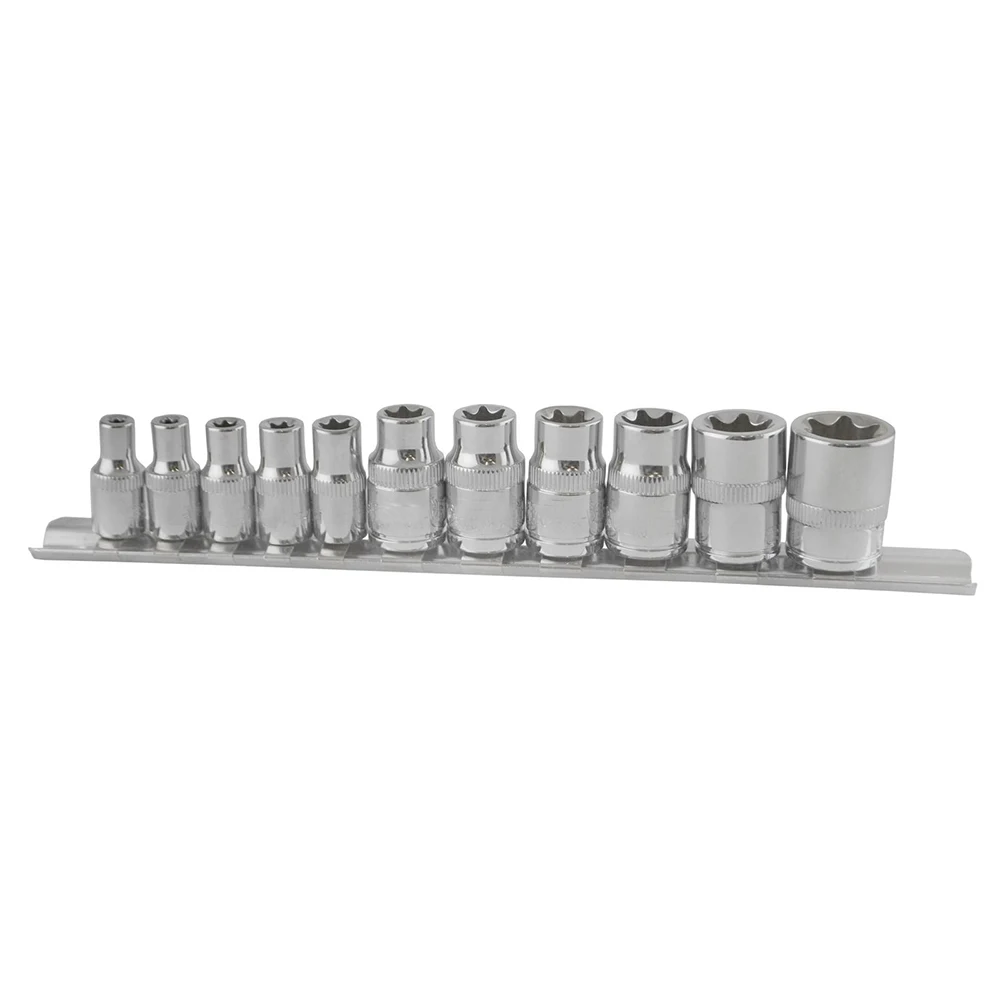 

Torx / Star Female Sockets 10pc Set 1/4" and 3/8" Drive E Sockets E4 - E18
