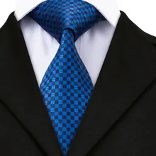 Синий клетчатый классический жаккардовый тканевый шелковый галстук галстуки для Для мужчин gravata для формальных и деловых встреч и торжеств вечерние 8,5 см Ширина A-561